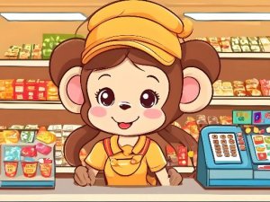 Cute Monkey Mart Online Simulation Game