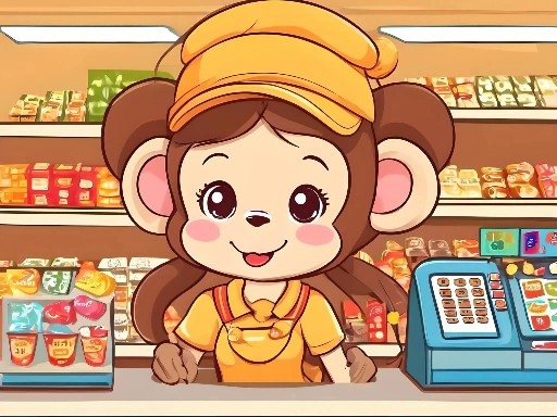 Cute Monkey Mart Online Simulation Game