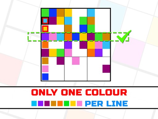 Only 1 Color per Line Puzzle Game - Logic Puzzle